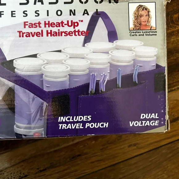 Vidal Sassoon 10 Soft Touch Travel Hairsetter Rollers Fast Heatup In Box w/Pouch - Picture 2 of 11